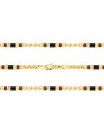 Цепь из лимонного золота c ониксом и кораллом