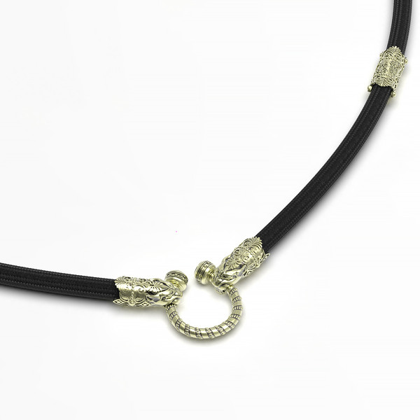 Цепь-шнурок шелк из зелёного золота 585 пробы c шёлковым шнурком