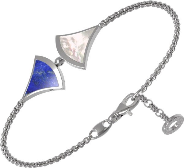 Браслет из белого золота c лазуритом и перламутром