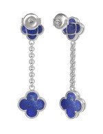 Серьги из белого золота c лазуритом