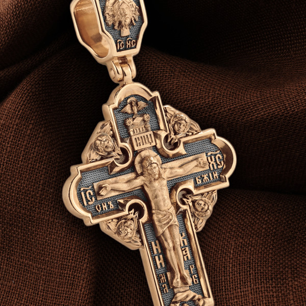 Крест из красного золота 585 пробы