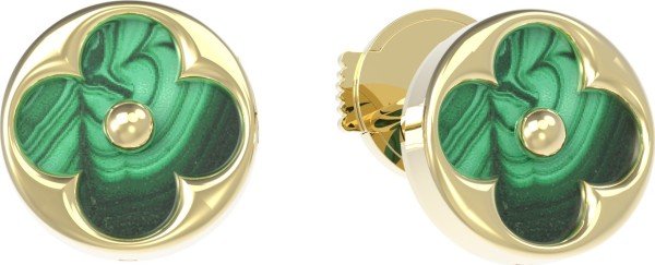 Серьги из лимонного золота c малахитом