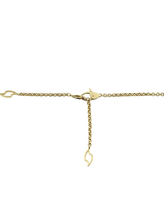 Колье из лимонного золота 585 пробы c эмалью, бриллиантами, рубином, ониксом и рубином