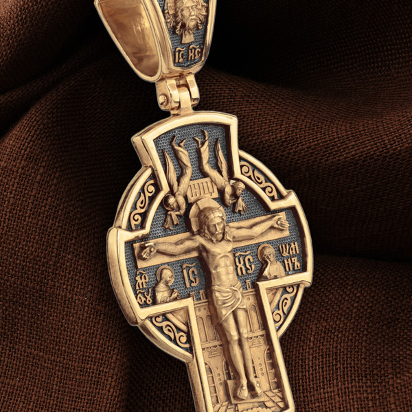 Крест из красного золота 585 пробы