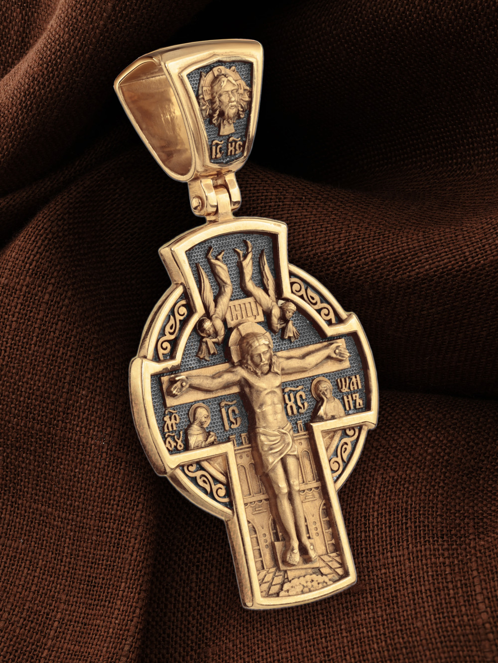 Крест из красного золота 585 пробы