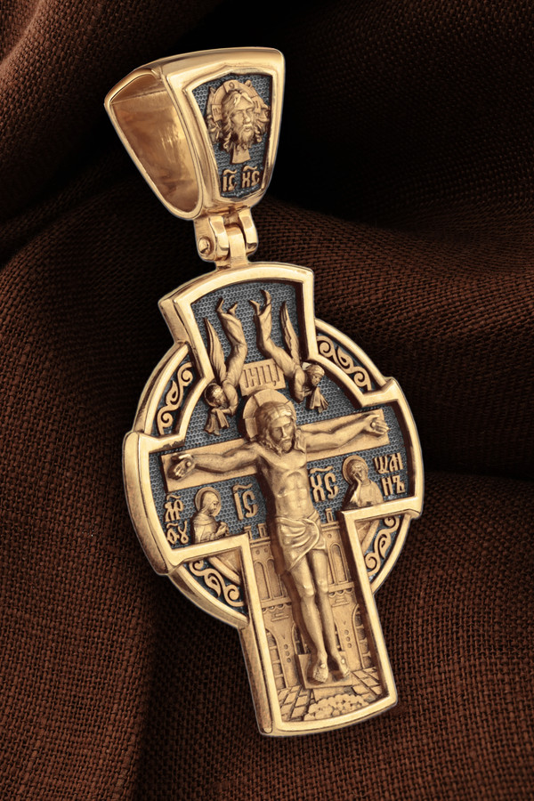 Крест из красного золота 585 пробы