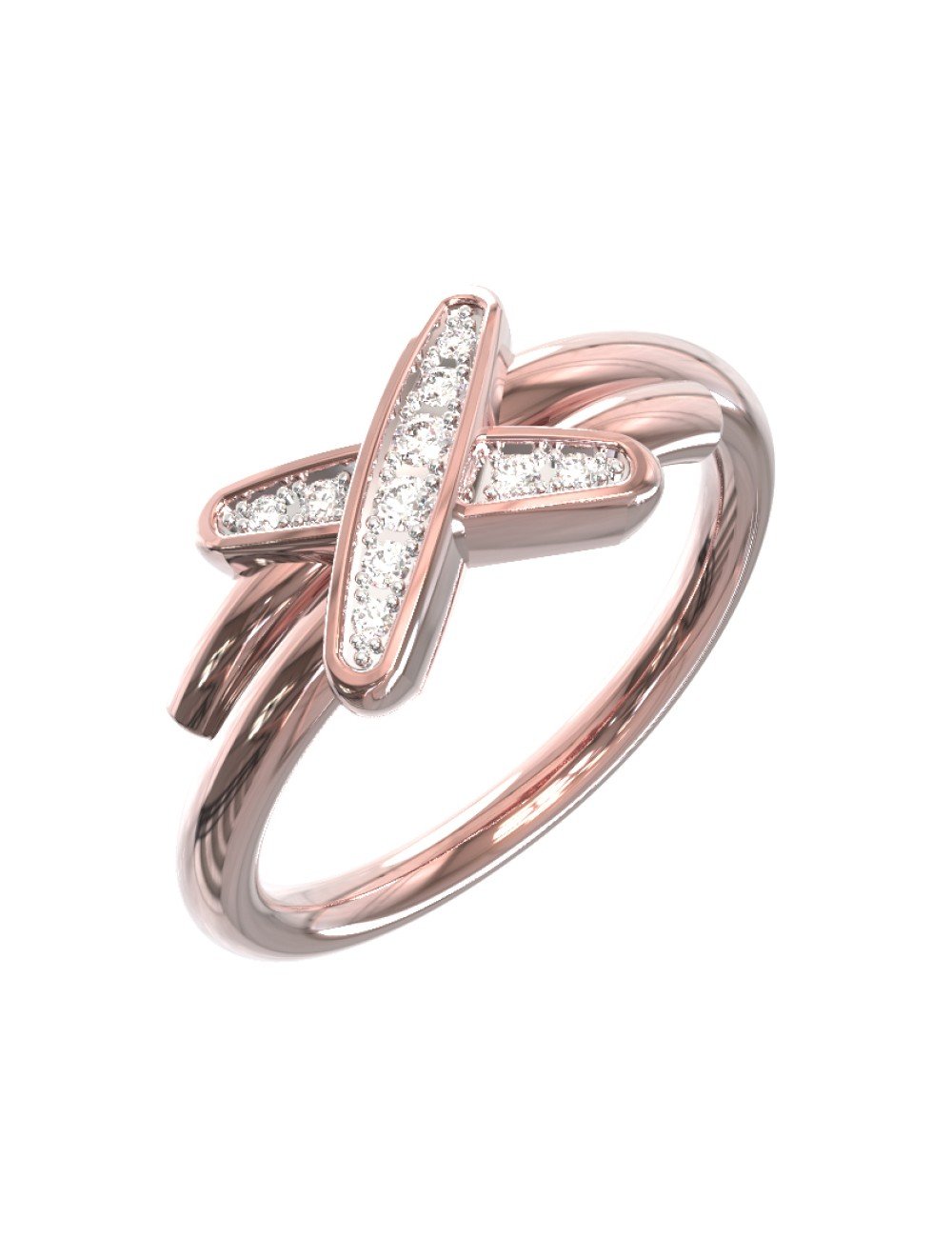 Кольцо из розового золота c бриллиантами