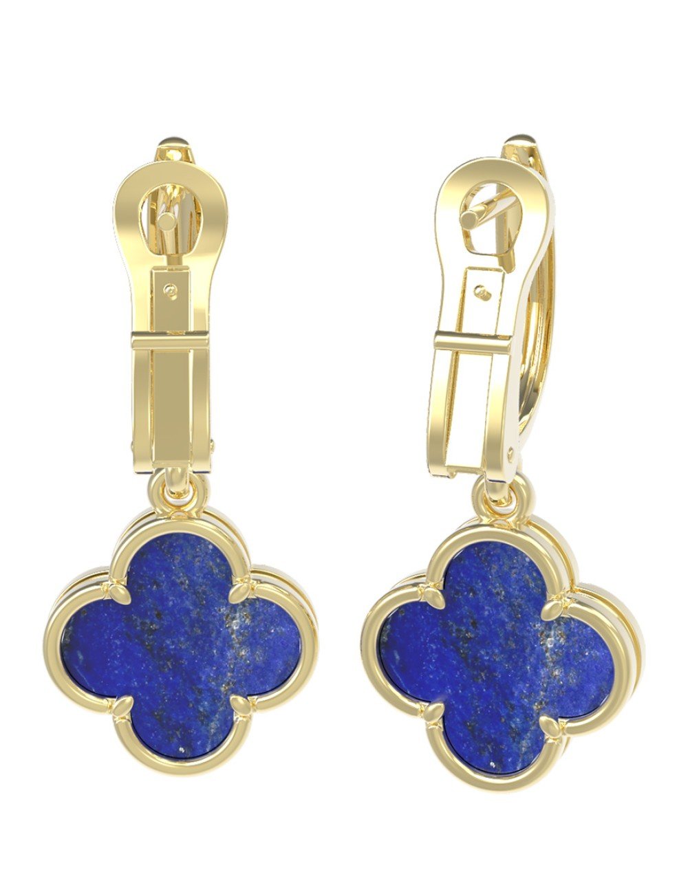 Серьги из лимонного золота c лазуритом