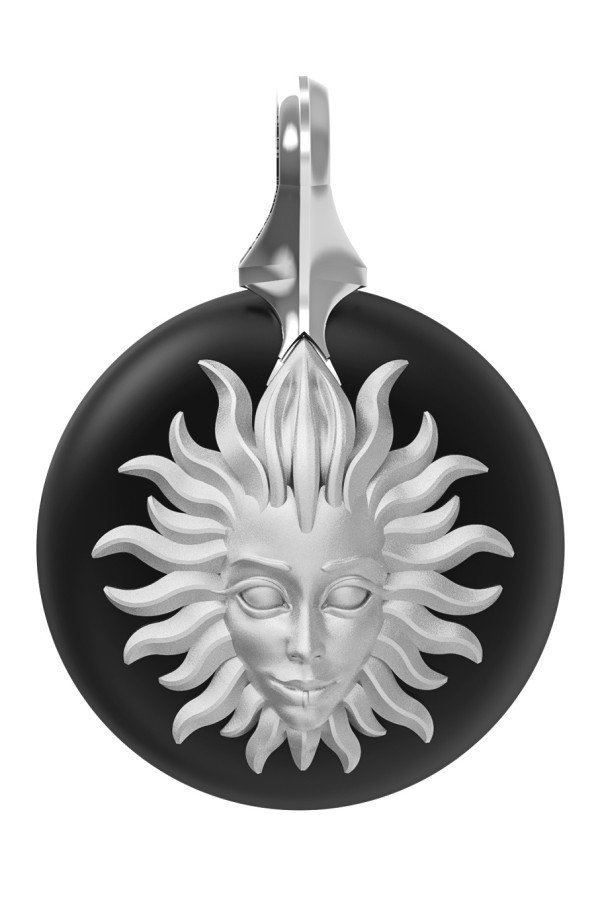 Подвеска из белого золота c ониксом