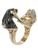 Кольцо из лимонного золота c фианитом