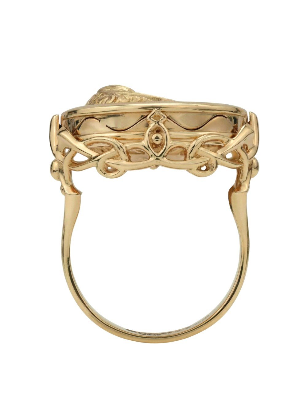 Кольцо из золота c ониксом и перламутром