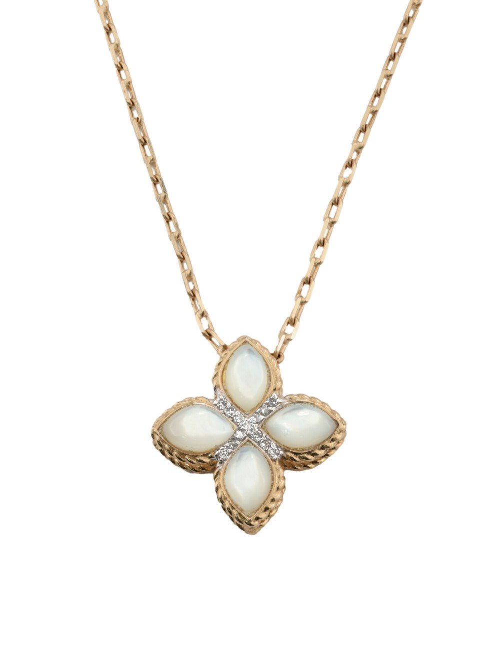 Колье из золота c бриллиантами и перламутром