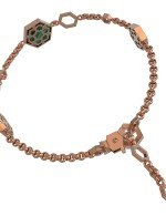 Браслет из золота c бриллиантами, малахитом и перламутром