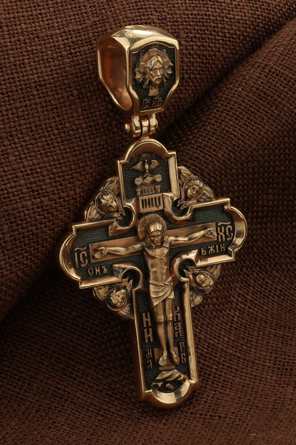 Крест из красного золота 585 пробы