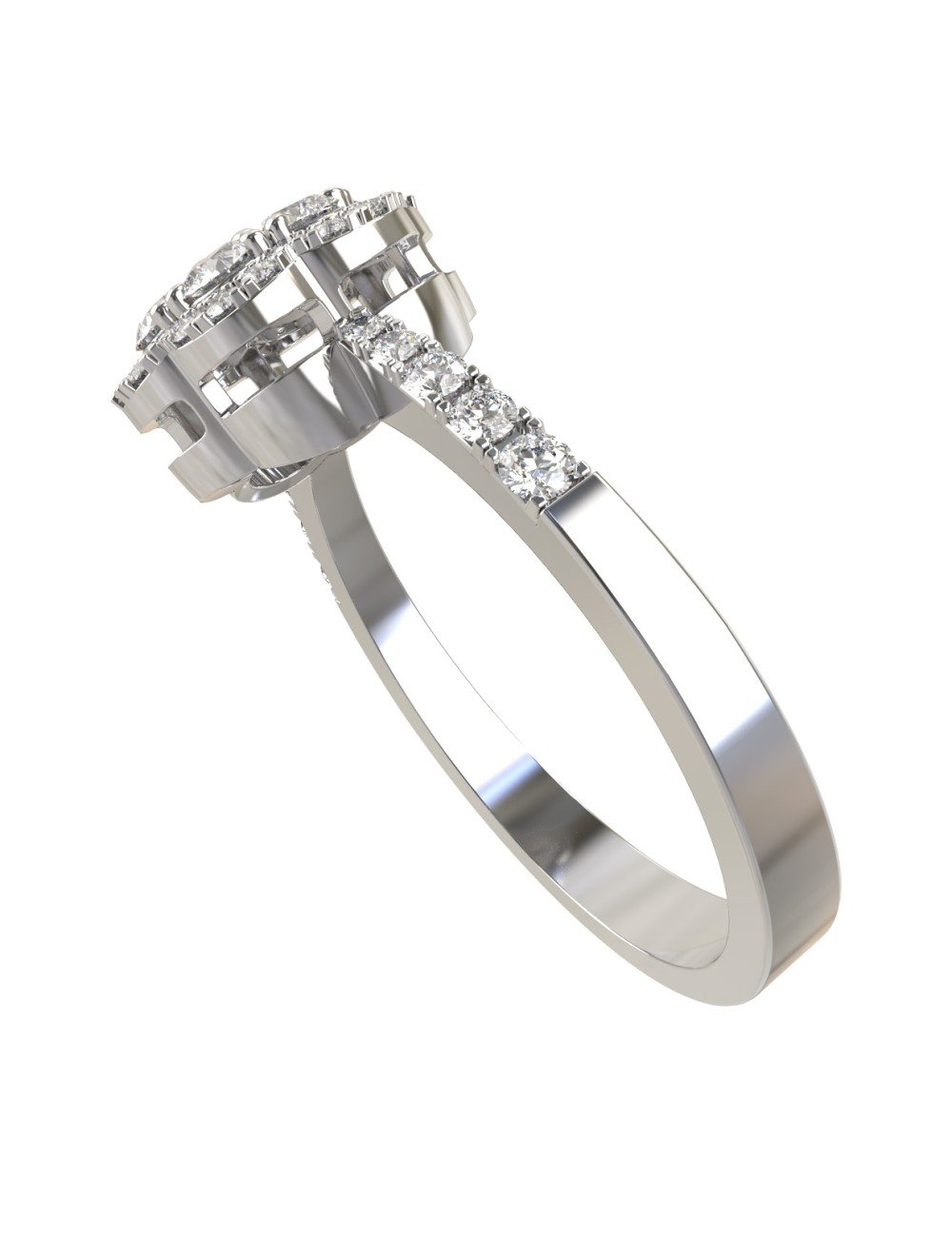 Кольцо из белого золота c бриллиантами