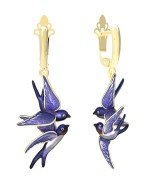 Серьги из лимонного золота c эмалью