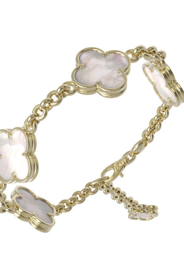 Браслет из лимонного золота c перламутром