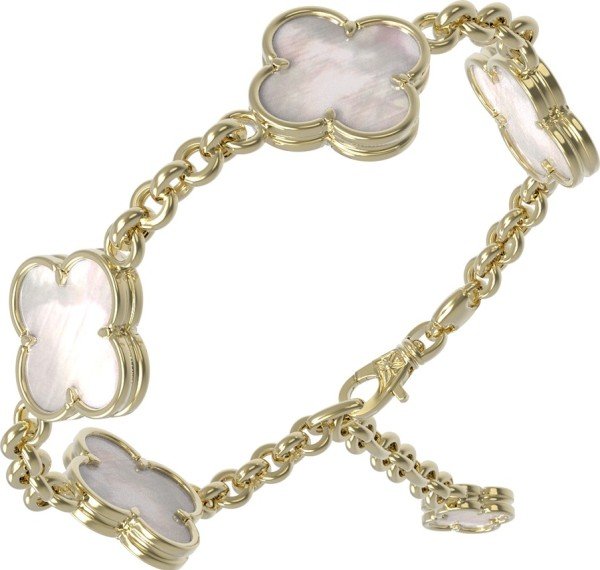 Браслет из лимонного золота c перламутром