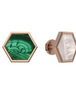 Серьги из золота c малахитом и перламутром