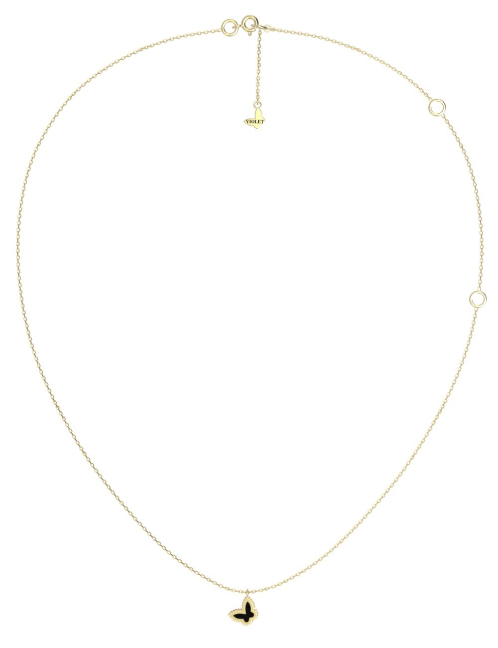 Колье из лимонного золота c ониксом