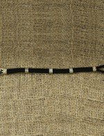 Браслет из серебра и золота c шёлковым шнурком