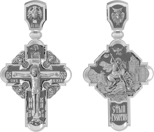 Крест из белого золота 585 пробы