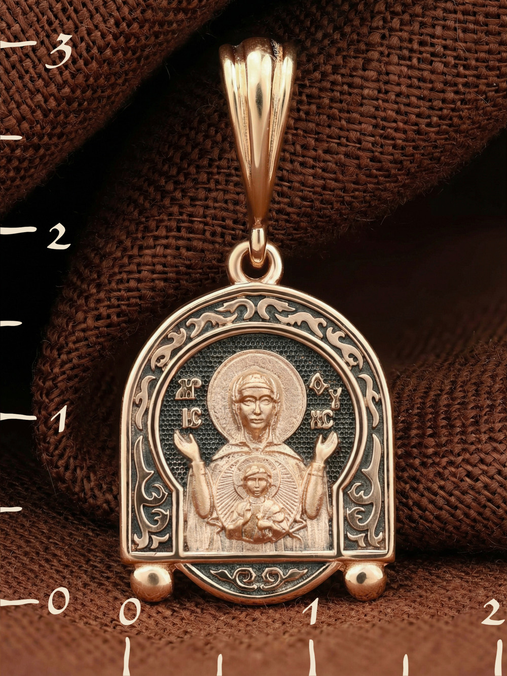 Образок из красного золота 585 пробы