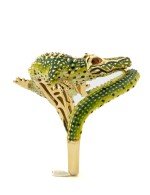 Кольцо из лимонного золота c эмалью