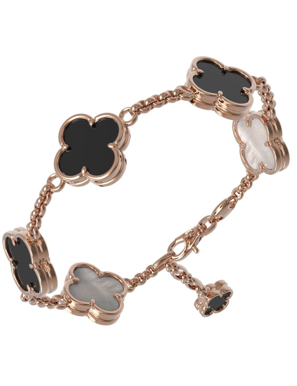 Браслет из золота c ониксом и перламутром