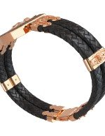 Браслет из золота c эмалью, шнурком и ониксом