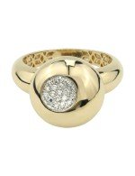 Кольцо из лимонного золота c бриллиантами