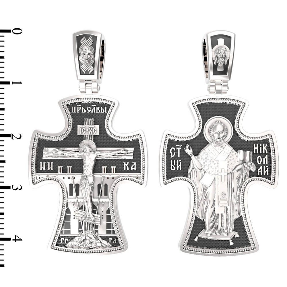 Крест из белого золота 585 пробы