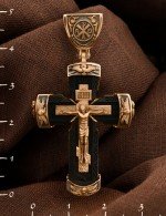 Крест из золота c эбеновым деревом