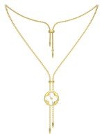 Колье из лимонного золота c ониксом и перламутром