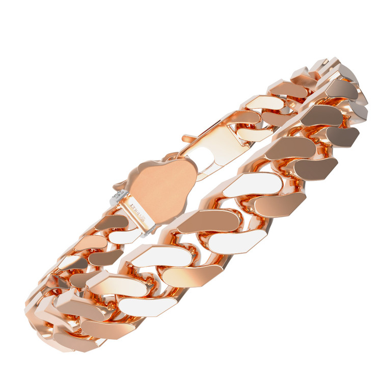 Браслет из красного золота 585 пробы c бриллиантами и изумрудом