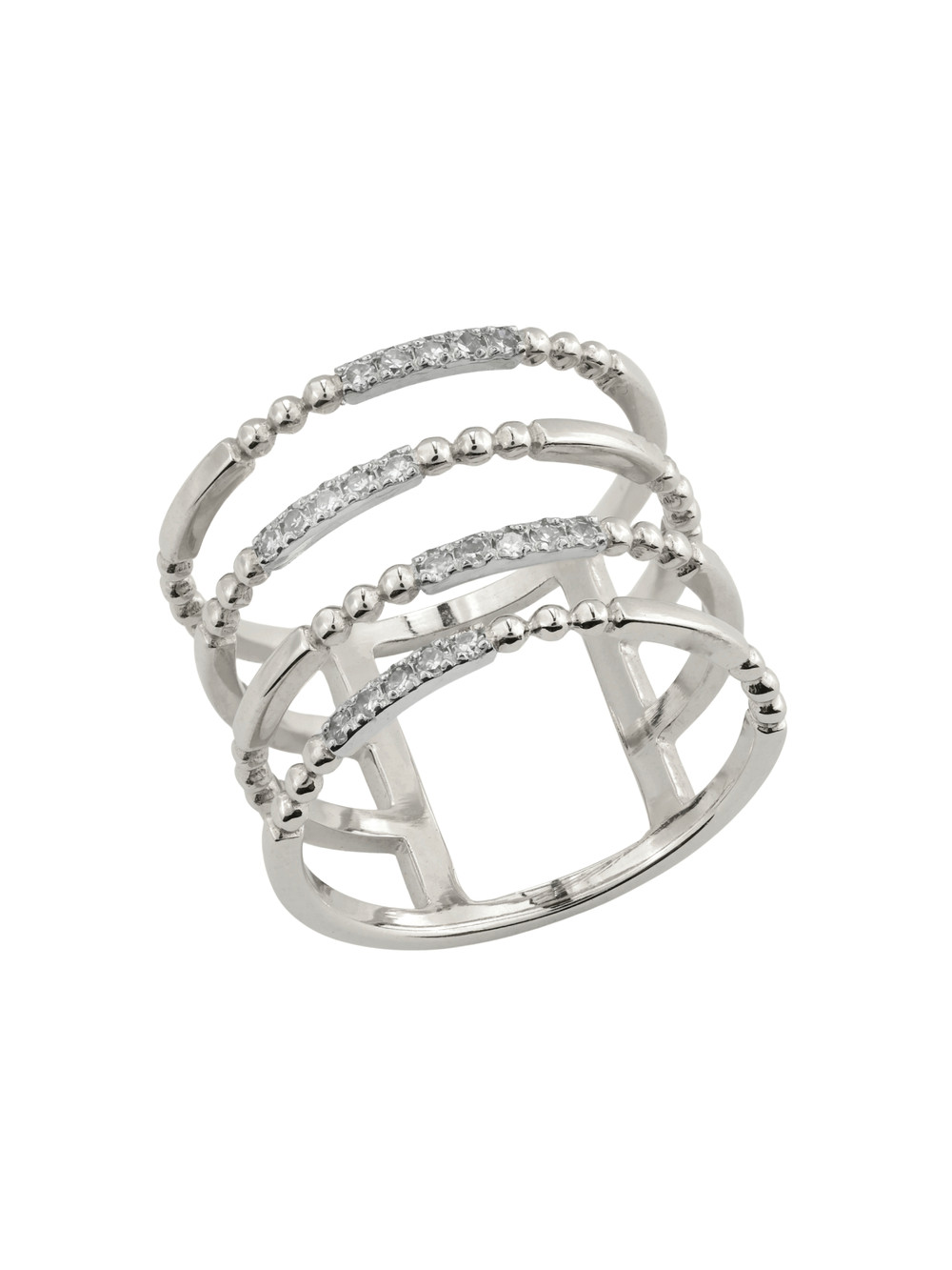 Кольцо из белого золота 585 пробы c бриллиантами