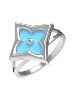 Кольцо из белого золота c бирюзой