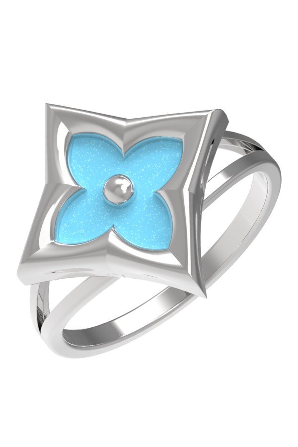 Кольцо из белого золота c бирюзой