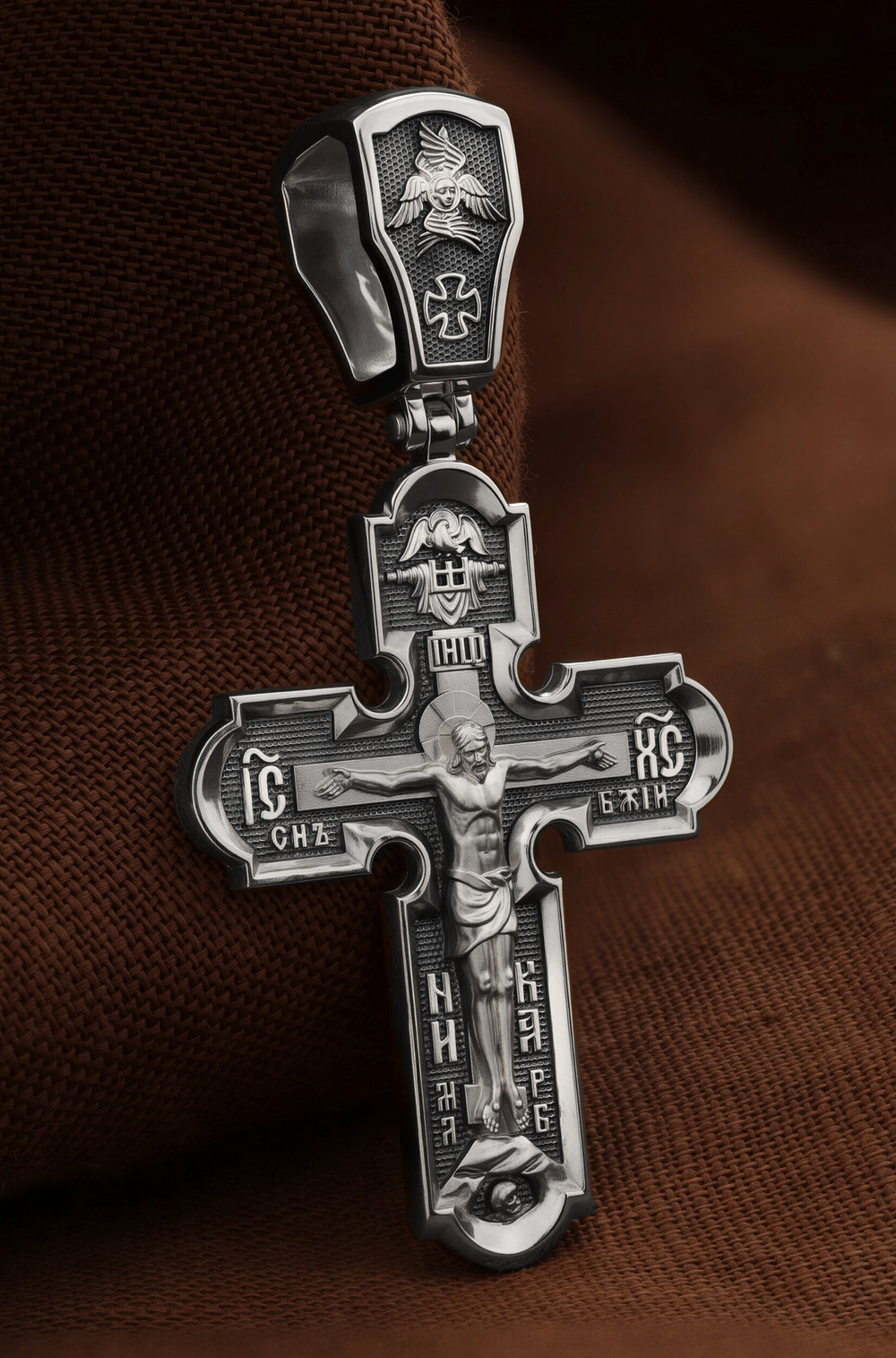 Крест из белого золота 585 пробы