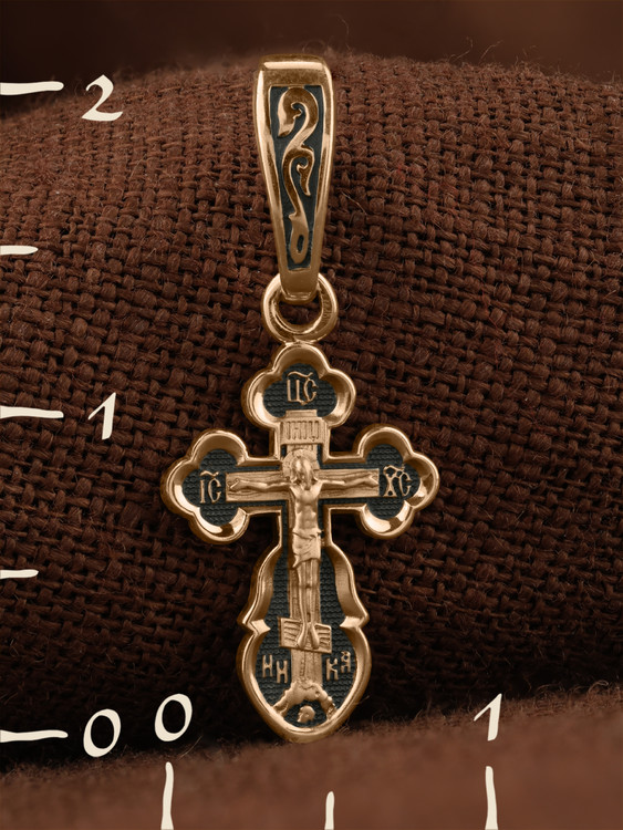 Крест из красного золота 585 пробы