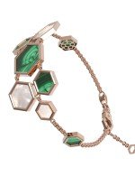 Браслет из золота c малахитом и перламутром