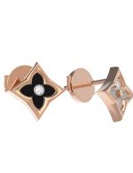 Серьги из золота c бриллиантами, ониксом и перламутром