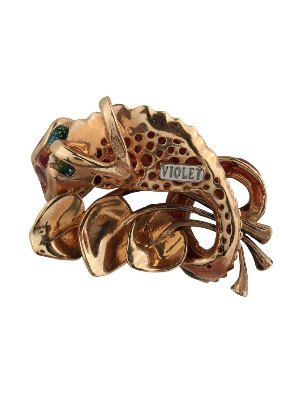 Подвеска из золота c эмалью и гранатом