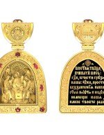 Образок из лимонного золота c эмалью и рубином