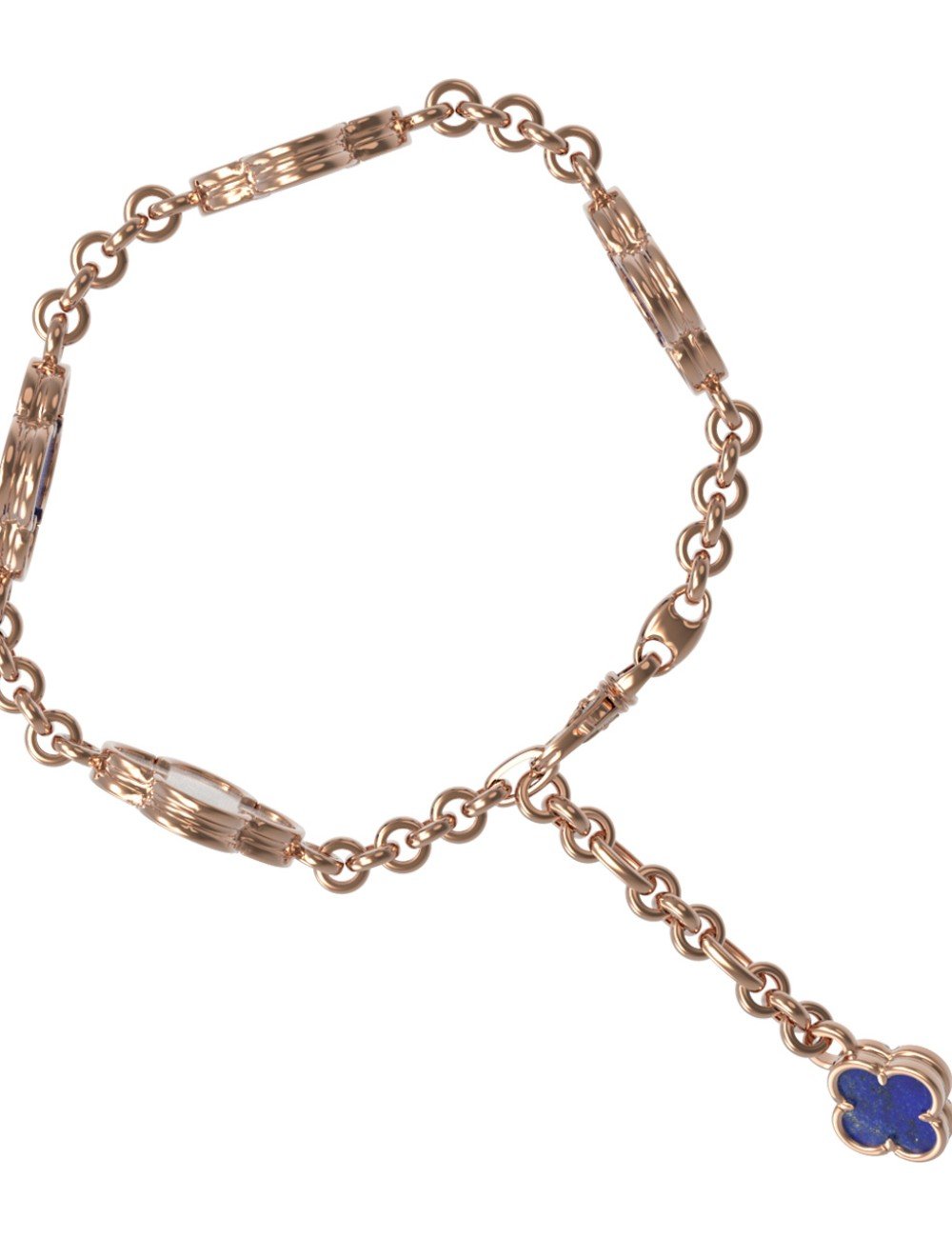 Браслет из золота c лазуритом и перламутром