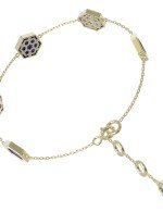 Браслет из лимонного золота c лазуритом и перламутром