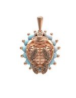 Подвеска из золота c эмалью и бирюзой