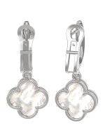 Серьги из белого золота c перламутром