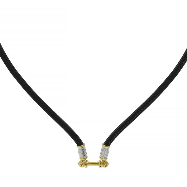 Цепь-шнурок шелк из лимонного золота 585 пробы c шёлковым шнурком