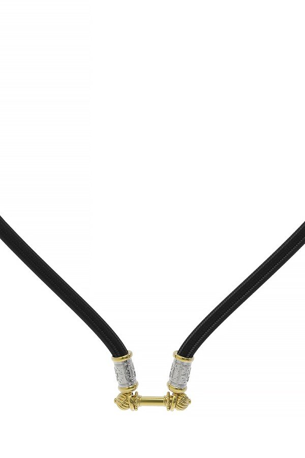 Шнурок шёлковый из лимонного золота c шёлковым шнурком